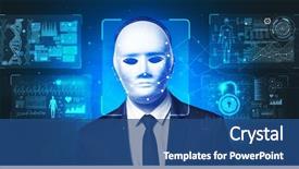  Presentation with face recognition - Audience pleasing slide deck consisting of biometrics - biometric verification - young man backdrop and a ocean colored foreground