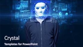  Presentation with face recognition - Amazing slide deck having biometrics - biometric verification face recognition backdrop and a navy blue colored foreground