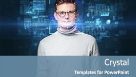 Presentation with face recognition - PPT theme enhanced with biometrics - biometric verification face recognition background and a teal colored foreground