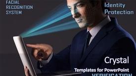 Presentation with face recognition - Audience pleasing PPT layouts consisting of biometrics - concept of face recognition software backdrop and a wine colored foreground