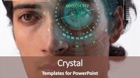  Presentation with human eye - Amazing slide set having biometrics - concept of sensor implanted backdrop and a tawny brown colored foreground