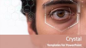  Presentation with human eye - Audience pleasing PPT layouts consisting of biometrics - concept of sensor implanted backdrop and a coral colored foreground