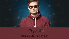  Presentation with face recognition security - Slide set consisting of biometrics - face recognition with mesh cyber background and a tawny brown colored foreground