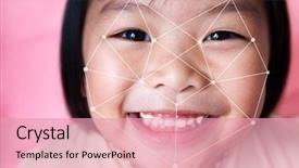  Presentation with face recognition - Beautiful presentation theme featuring biometrics - facial recognition system concept asian backdrop and a coral colored foreground