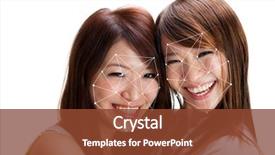 Presentation with face recognition - Presentation theme having biometrics - facial recognition system concept asian background and a tawny brown colored foreground