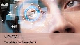  Presentation with cyber - Audience pleasing presentation consisting of biometrics - futuristic modern cyber man backdrop and a coral colored foreground