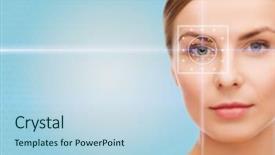  Presentation with blue laser - Colorful presentation theme enhanced with biometrics - health medicine identity vision backdrop and a light blue colored foreground