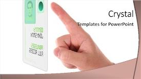  Presentation with man door - Theme featuring biometrics - man entering the door background and a white colored foreground