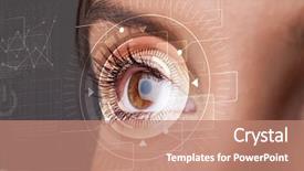  Presentation with cyber - Beautiful presentation theme featuring biometrics - modern cyber girl with technolgy backdrop and a coral colored foreground