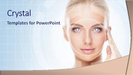  Presentation with biometric security - Presentation consisting of biometrics - portrait of beautiful girl background and a sky blue colored foreground