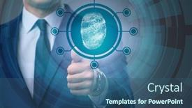  Presentation with biometrics - PPT theme featuring biometrics-security-access-concept background and a ocean colored foreground