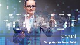  Presentation with biometrics - Theme having biometrics-security-access-concept background and a ocean colored foreground