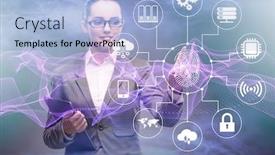  Presentation with biometrics - Amazing theme having biometrics-security-access-concept backdrop and a light blue colored foreground