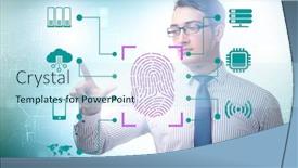  Presentation with biometrics - Theme with biometrics-security-access-concept background and a sky blue colored foreground