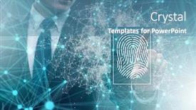  Presentation with biometrics - Cool new PPT theme with biometrics-security-access-concept backdrop and a teal colored foreground