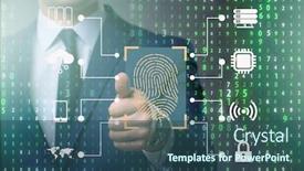  Presentation with biometrics - Amazing slides having biometrics-security-access-concept backdrop and a ocean colored foreground