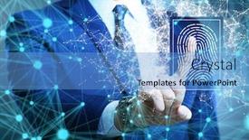  Presentation with biometrics - Colorful slide deck enhanced with biometrics-security-access-concept backdrop and a teal colored foreground