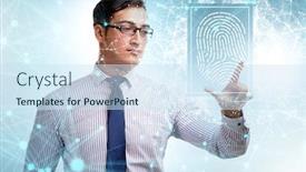  Presentation with biometrics - Colorful slide deck enhanced with biometrics-security-access-concept backdrop and a sky blue colored foreground