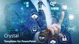  Presentation with biometrics - PPT theme enhanced with biometrics-security-access-concept background and a ocean colored foreground