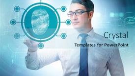  Presentation with biometrics - Slide set featuring biometrics-security-access-concept background and a light blue colored foreground