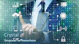  Presentation with biometrics - Presentation theme enhanced with biometrics-security-access-concept background and a ocean colored foreground