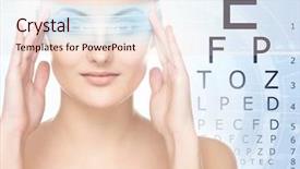  Presentation with hologram - Beautiful slides featuring biometry - beautiful woman with laser hologram backdrop and a lemonade colored foreground