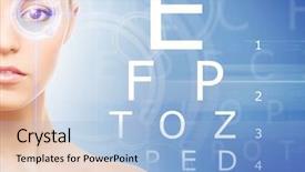  Presentation with puntero laser verde - Presentation consisting of biometry - beautiful woman with laser hologram background and a light blue colored foreground