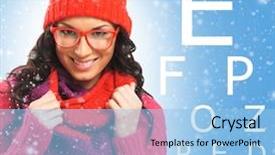  Presentation with hat - Slide set consisting of biometry - beautiful woman with red scarf background and a  colored foreground