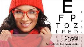  Presentation with hat - Cool new slide set with biometry - beautiful woman with red scarf backdrop and a coral colored foreground