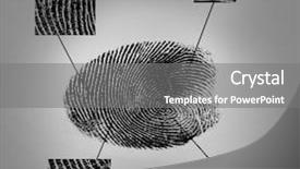  Presentation with fingerprint - Colorful PPT layouts enhanced with biometry - fingerprint on gray background individuality backdrop and a gray colored foreground