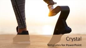  Presentation with bionic - Slide deck with bionic - back view close up background and a coral colored foreground