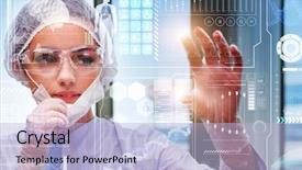  Presentation with medical concept - Slide set consisting of bionic - doctor in futuristic medical concept background and a light blue colored foreground