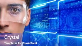  Presentation with bionic - Presentation design consisting of bionic - futuristic vision concept with businessman background and a cobalt blue colored foreground