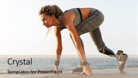  Presentation with bionic - Colorful PPT theme enhanced with bionic - side view of disabled athlete backdrop and a coral colored foreground