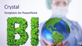  Presentation with global warming - Slide deck consisting of bioscience - global warming concept - earth background and a sky blue colored foreground