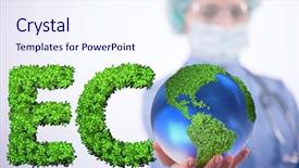  Presentation with global warming - Presentation theme having bioscience - global warming concept - earth background and a sky blue colored foreground