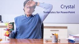  Presentation with anatomy - Amazing slide deck having bioscience - young lecturer teacher teaching anatomy backdrop and a sky blue colored foreground