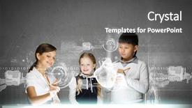  Presentation with human heart - Slides featuring bioscience - young teacher and her pupils background and a dark gray colored foreground