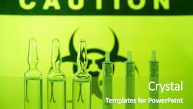  Presentation with biohazard - Amazing slides having biosecurity lab - biohazard sign and ampules backdrop and a shamrock green colored foreground