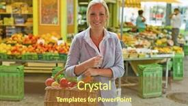  Presentation with market - PPT layouts with biosphere - woman at the fruit market background and a tawny brown colored foreground
