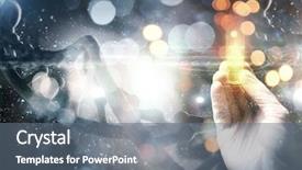  Presentation with biotech - PPT theme having biotech - close up of scientist hand background and a gray colored foreground