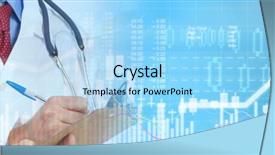  Presentation with biotech - Slide deck enhanced with biotech - doctor with stethoscope hands writing background and a light blue colored foreground