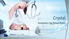  Presentation with biotech - Colorful presentation theme enhanced with biotech - pharmaceutical laboratory research backdrop and a sky blue colored foreground