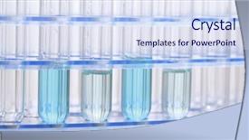  Presentation with biotech - Slide deck consisting of biotech - test tubes in the laboratory background and a sky blue colored foreground