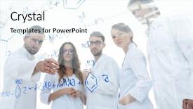  Presentation with biotechnology laboratory - Theme having biotechnology - background image group laboratory background and a cool aqua colored foreground