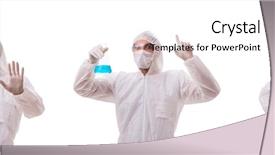  Presentation with radioactive - Presentation with biotechnology - chemist working with radioactive substances background and a pink colored foreground