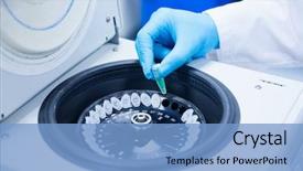  Presentation with chemist - Theme featuring biotechnology - close up of a chemist background and a light blue colored foreground