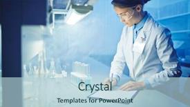  Presentation with biotechnology laboratory - Slide deck enhanced with biotechnology - female microbiologist learning characteristics background and a light blue colored foreground