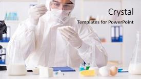  Presentation with food biotechnology - Amazing presentation theme having biotechnology - food scientist testing new stuff backdrop and a light gray colored foreground