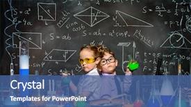  Presentation with biotechnology laboratory - Colorful presentation theme enhanced with biotechnology - two little children scientists making backdrop and a ocean colored foreground